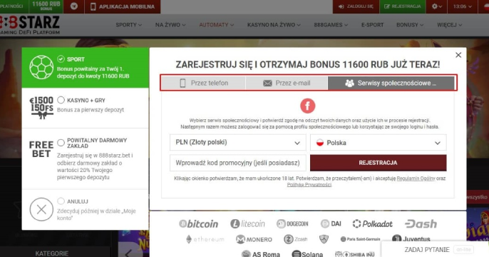 888starz rejestracja